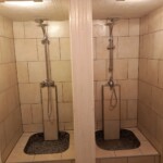 The shower block.